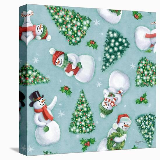 Classic Snowmen Step 01D-Mary Urban-Stretched Canvas