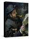 Claude Monet (1840-1926) Reading a Newspaper, 1872-Pierre-Auguste Renoir-Premier Image Canvas