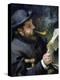 Claude Monet Reading a Newspaper-Pierre-Auguste Renoir-Premier Image Canvas