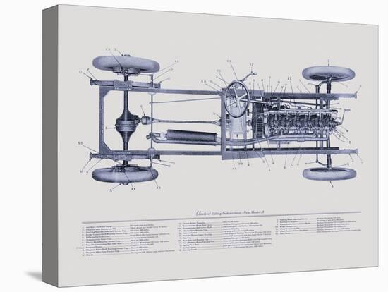 Claxton Blueprint-The Vintage Collection-Stretched Canvas