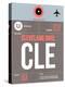 CLE Cleveland Luggage Tag II-NaxArt-Stretched Canvas