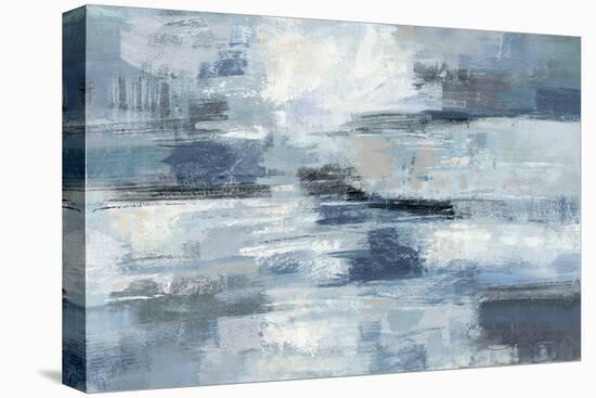 Clear Water Indigo and Gray-Silvia Vassileva-Stretched Canvas