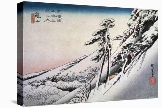 Clear Weather after Snow at Kameyama, from 53 Stations of Tokaido, 1832-Ando Hiroshige-Premier Image Canvas