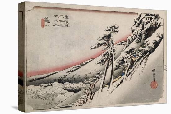 Clear Weather after Snow, Kameyama', from the Series 'The Fifty-Three Stations of the Tokaido'-Utagawa Hiroshige-Premier Image Canvas