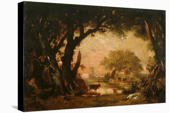 Clearing in the Woods of Fontainebleau-Théodore Rousseau-Premier Image Canvas