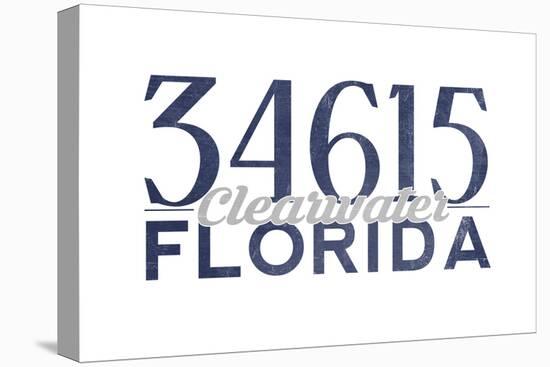 Clearwater, Florida - 34615 Zip Code (Blue)-Lantern Press-Stretched Canvas