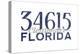 Clearwater, Florida - 34615 Zip Code (Blue)-Lantern Press-Stretched Canvas