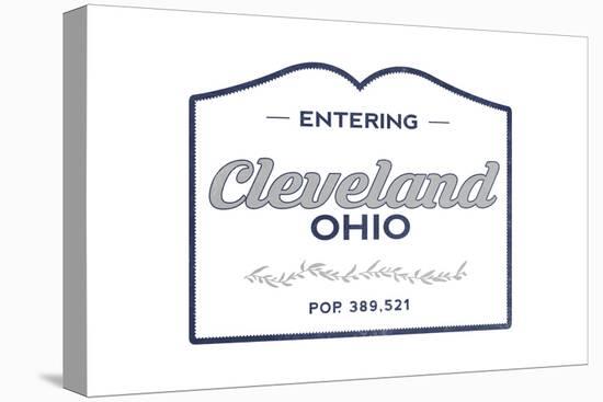 Cleveland, Ohio - Now Entering (Blue)-Lantern Press-Stretched Canvas