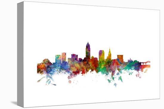 Cleveland Ohio Skyline-Michael Tompsett-Stretched Canvas