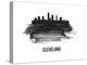 Cleveland Skyline Brush Stroke - Black II-NaxArt-Stretched Canvas