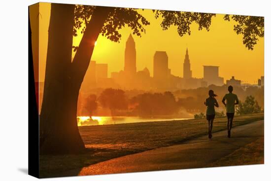 Cleveland skyline from Edgewater Park  at sunrise, Ohio, USA.-Richard T Nowitz-Premier Image Canvas