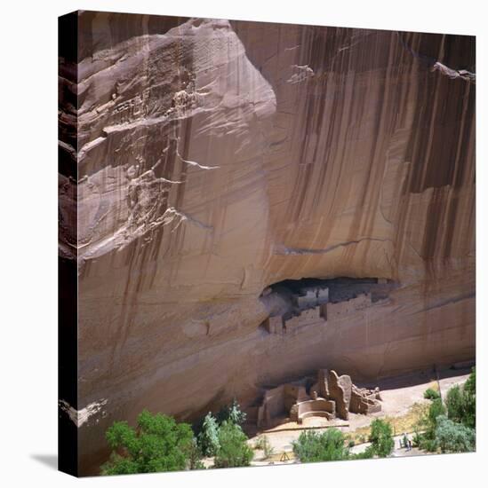 Cliff Dwellings under the Rock Face in the Canyon De Chelly, Arizona, USA-Tony Gervis-Premier Image Canvas