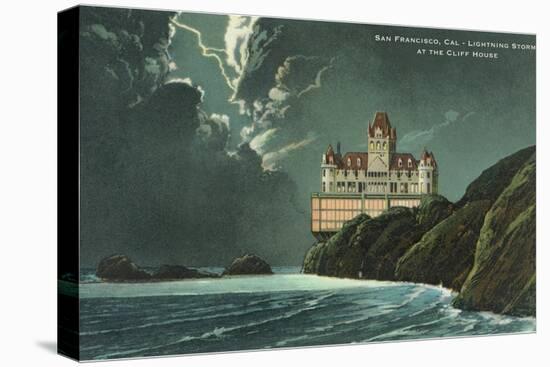 Cliff House during Lightning Storm, San Francisco, California-null-Stretched Canvas