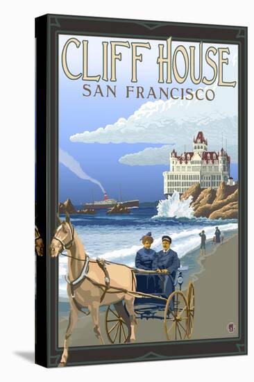 Cliff House, San Francisco, California-Lantern Press-Stretched Canvas