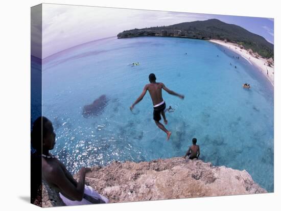 Cliff Jumping, Playa Abou, Playa Kanepa, Curacao-Michele Westmorland-Premier Image Canvas