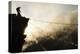 Climber on Kala Pattar Peak (5545M) with Buddhist Prayer Flags at Sunset, Nepal, Himalaya-Enrique Lopez-Tapia-Premier Image Canvas