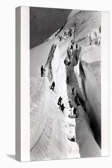 Climbers Ascending Mont Blanc, circa 1860-Bisson Freres Studio-Premier Image Canvas