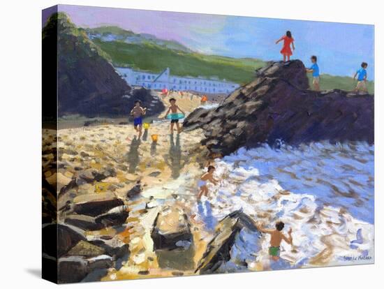 Climbing on the Rocks, St Ives-Andrew Macara-Premier Image Canvas