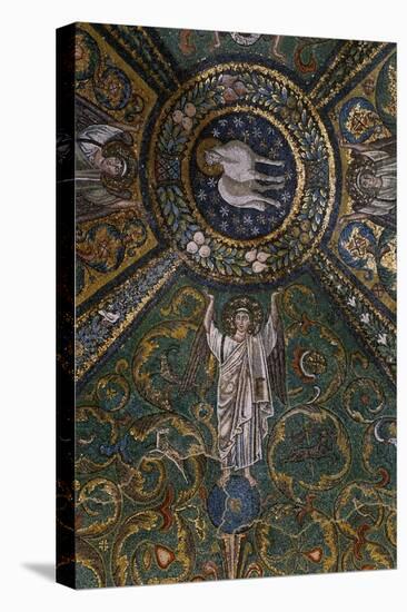 Clipeus with Mystic Lamb Supported by Four Angels and Nature Motifs, Mosaic-null-Premier Image Canvas