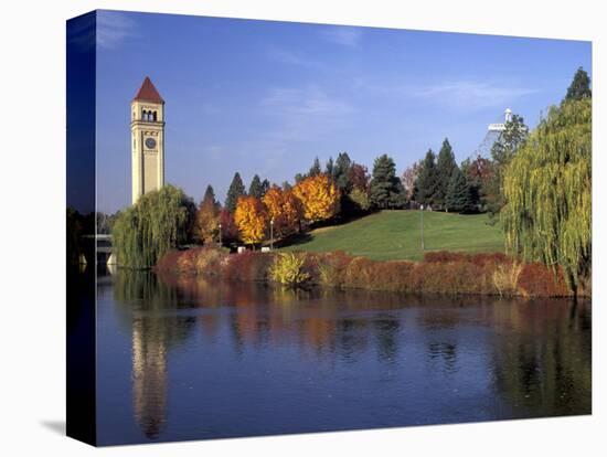 Clock Tower and Spokane River, Spokane, Washington-Jamie & Judy Wild-Premier Image Canvas