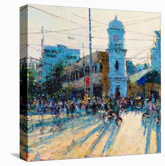 Clock Tower, Evening Light, Pondicherry, 2017-Andrew Gifford-Premier Image Canvas