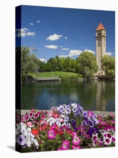 Clock Tower, Spokane River, Riverfront Park, Spokane, Washington, USA-Charles Gurche-Premier Image Canvas