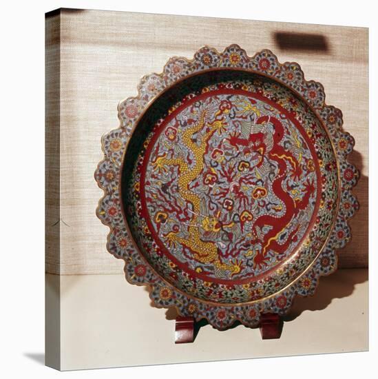 Cloisonne Enamel Dish, Chinese-Unknown-Premier Image Canvas