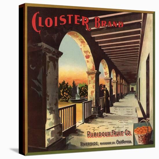Cloister Brand - Riverside, California - Citrus Crate Label-Lantern Press-Stretched Canvas