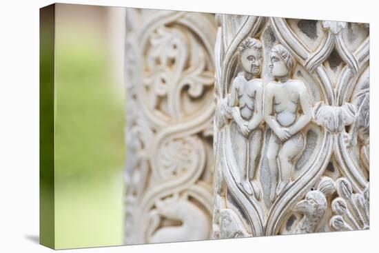 Cloister columns detail, Cathedral of Monreale, Monreale, Palermo, Sicily, Italy, Europe-Marco Simoni-Premier Image Canvas