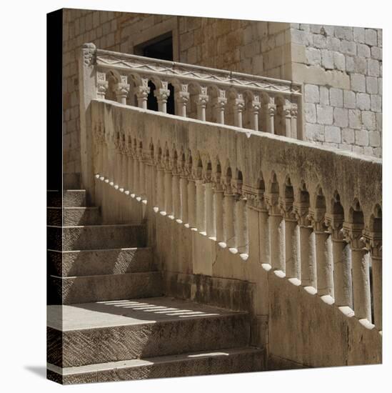 Cloister - Stair-Tony Koukos-Stretched Canvas