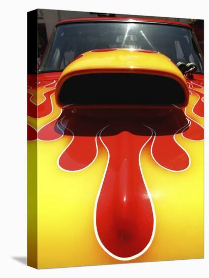 Close-up Image of a Flame Design on a Car Hood-null-Premier Image Canvas