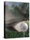 Close-up of a Golf Club Hitting a Golf Ball on a Tee-null-Premier Image Canvas