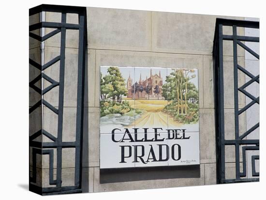 Close-Up of a Tile Street Sign, Calle Del Prado, Centro, Madrid, Spain-Richard Nebesky-Premier Image Canvas