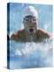 Close-up of a Young Man Swimming the Breaststroke-null-Premier Image Canvas