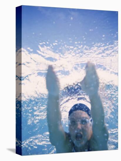 Close-up of a Young Man Swimming Underwater-null-Premier Image Canvas