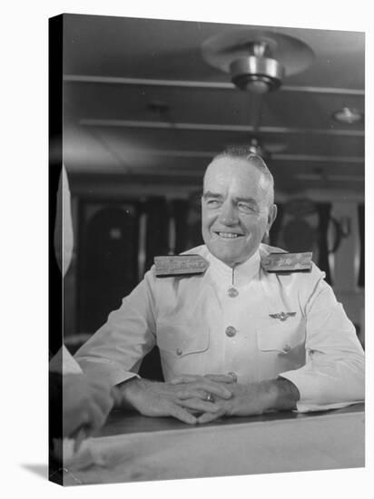 Close-Up of Admiral William F. Halsey Aboard Aircraft Carrier "Enterprise"-Peter Stackpole-Premier Image Canvas