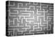 Close Up of Hand Drawn Maze on Blackboard-Sergey Nivens-Stretched Canvas