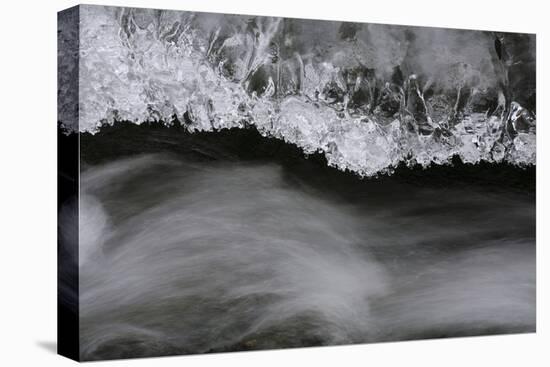 Close-up of ice formation above running water, Wiley Brook, Maine, USA-Panoramic Images-Premier Image Canvas