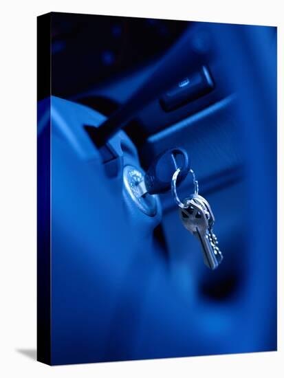 Close-up of Keys in the Ignition of a Car-null-Premier Image Canvas