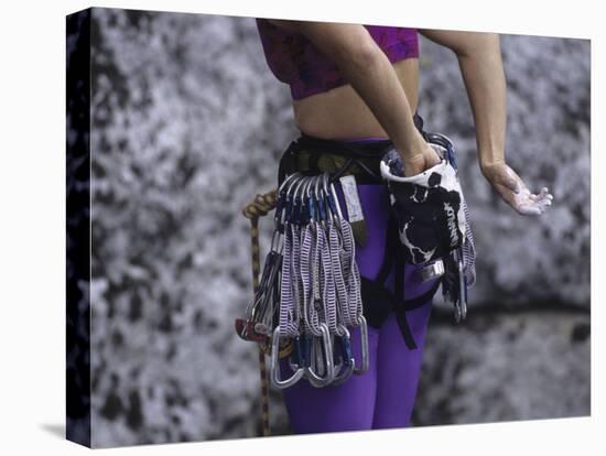 Close Up of Rock Climbing Equipment on a Female Climber, New York, USA-Paul Sutton-Premier Image Canvas