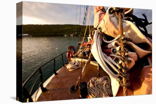 Close-Up of Sail and Rope on Boat, Culebra Island, Puerto Rico-null-Premier Image Canvas