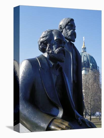 Close-Up of Statue of Marx and Engels, Alexanderplatz Square, Mitte, Berlin, Germany-Richard Nebesky-Premier Image Canvas