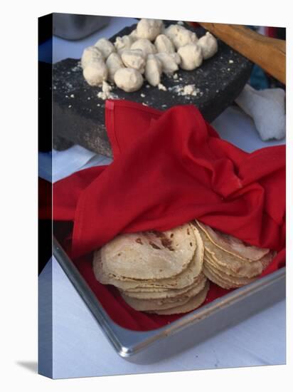 Close-Up of Tortillas in a Tray Covered by a Red Cloth, in Mexico, North America-Michelle Garrett-Premier Image Canvas