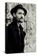 Close Up of Young Male Figure Wearing Black Jacket and Hat with Beard-Torsten Richter-Premier Image Canvas