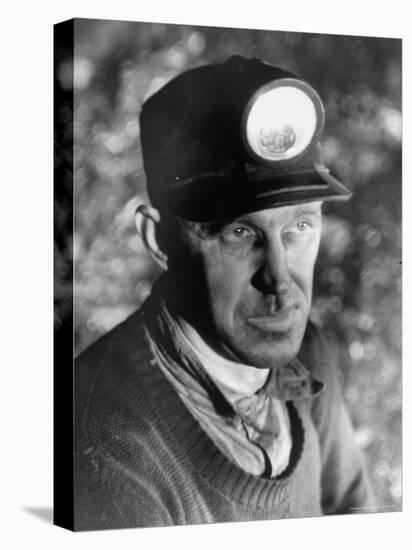 Close Up of Young Mining Foreman of English Descent in Tunnel of the Powderly Anthracite Coal Mine-Margaret Bourke-White-Premier Image Canvas