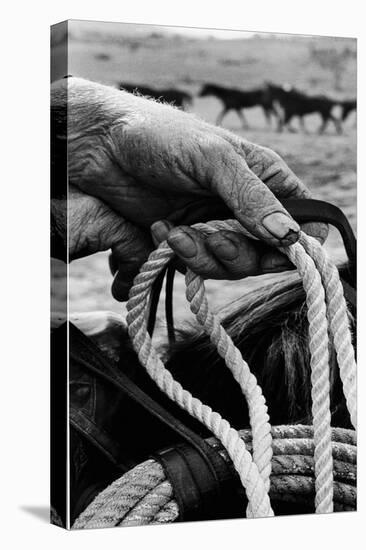Close Up on Weather Beaten Hand of Whistle Mills Ranch Foreman Holding Rope-John Loengard-Premier Image Canvas