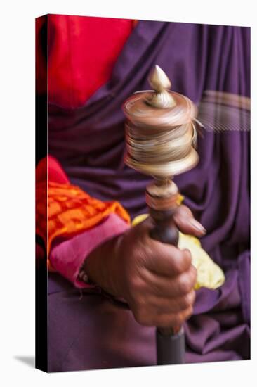 Close Up with a Buddhist and a Hand-Held Prayer Wheel, Bhutan-Gavriel Jecan-Premier Image Canvas