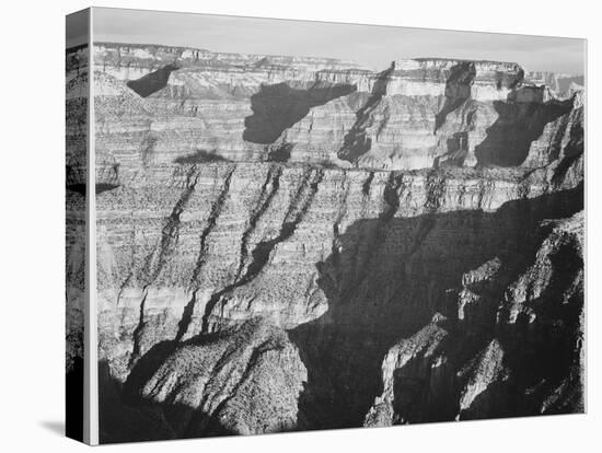 Closer View Of Cliff Formation "Grand Canyon From North Rim 1941" Arizona. 1941-Ansel Adams-Stretched Canvas