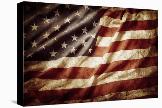 Closeup of Grunge American Flag-STILLFX-Premier Image Canvas