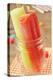 Closeup of Two Appetizing Ice Pops of Different Flavors in a Glass Jar-nito-Premier Image Canvas